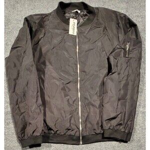 Zeagoo Men's Size XXL Black Long Sleeve Front Pockets Full Zip Bomber Jacket NEW